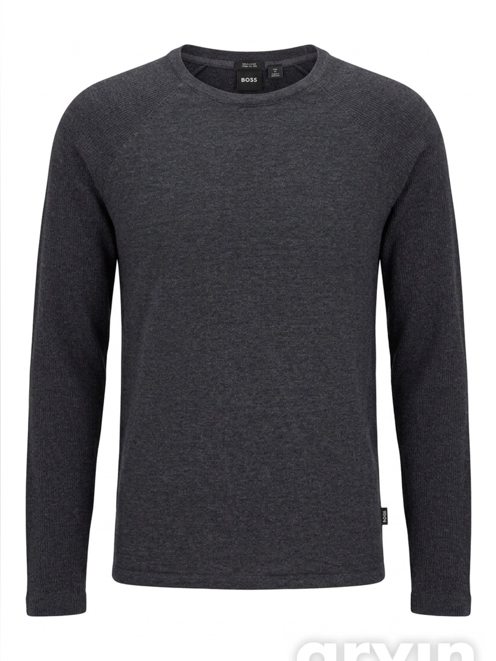 Boss Men’s Charcoal Ribbed Cardigan